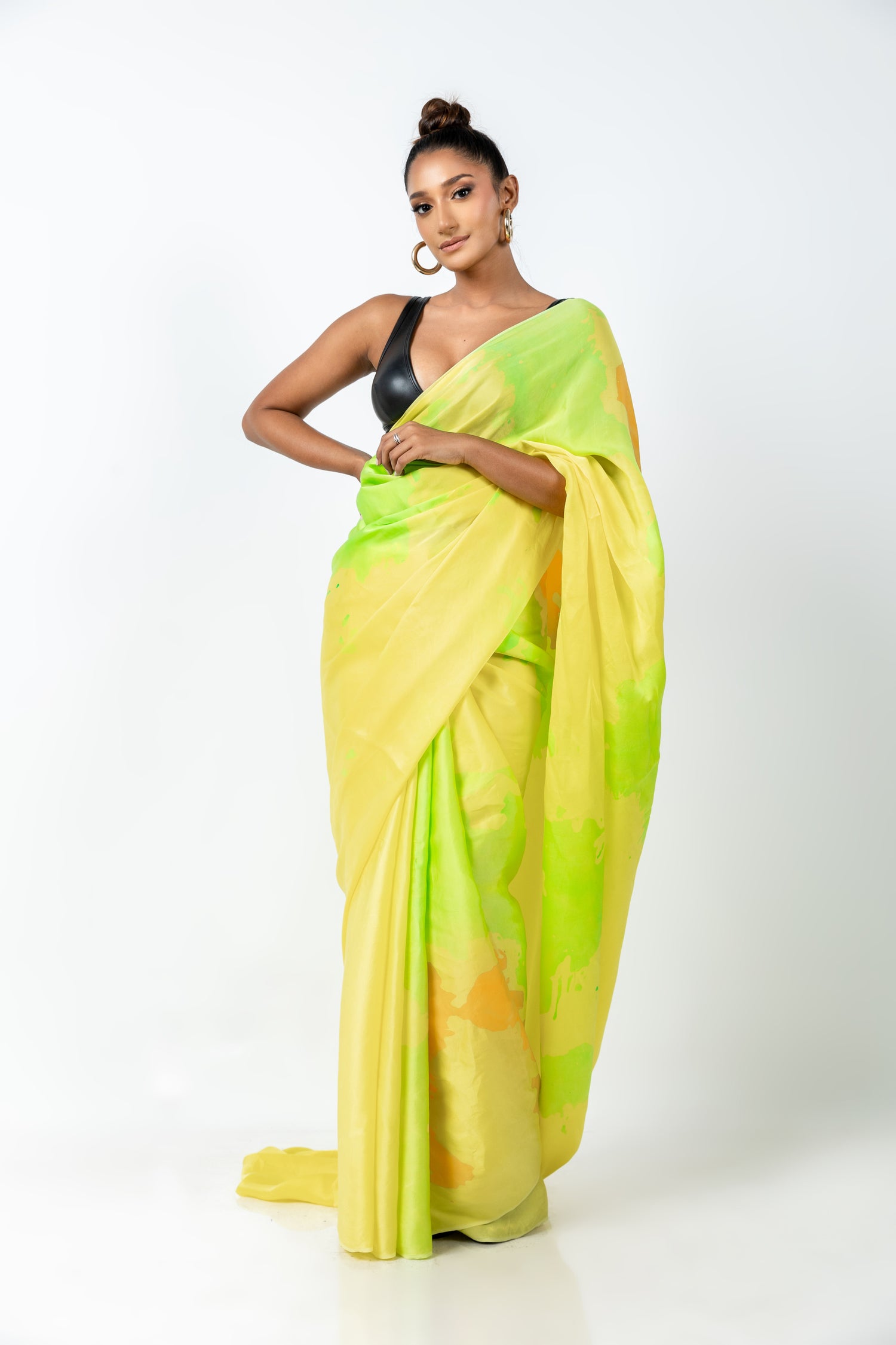 Sunset glow silk saree