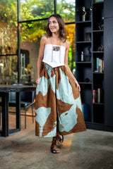 Wild Petal – Green and Brown Petals Skirt