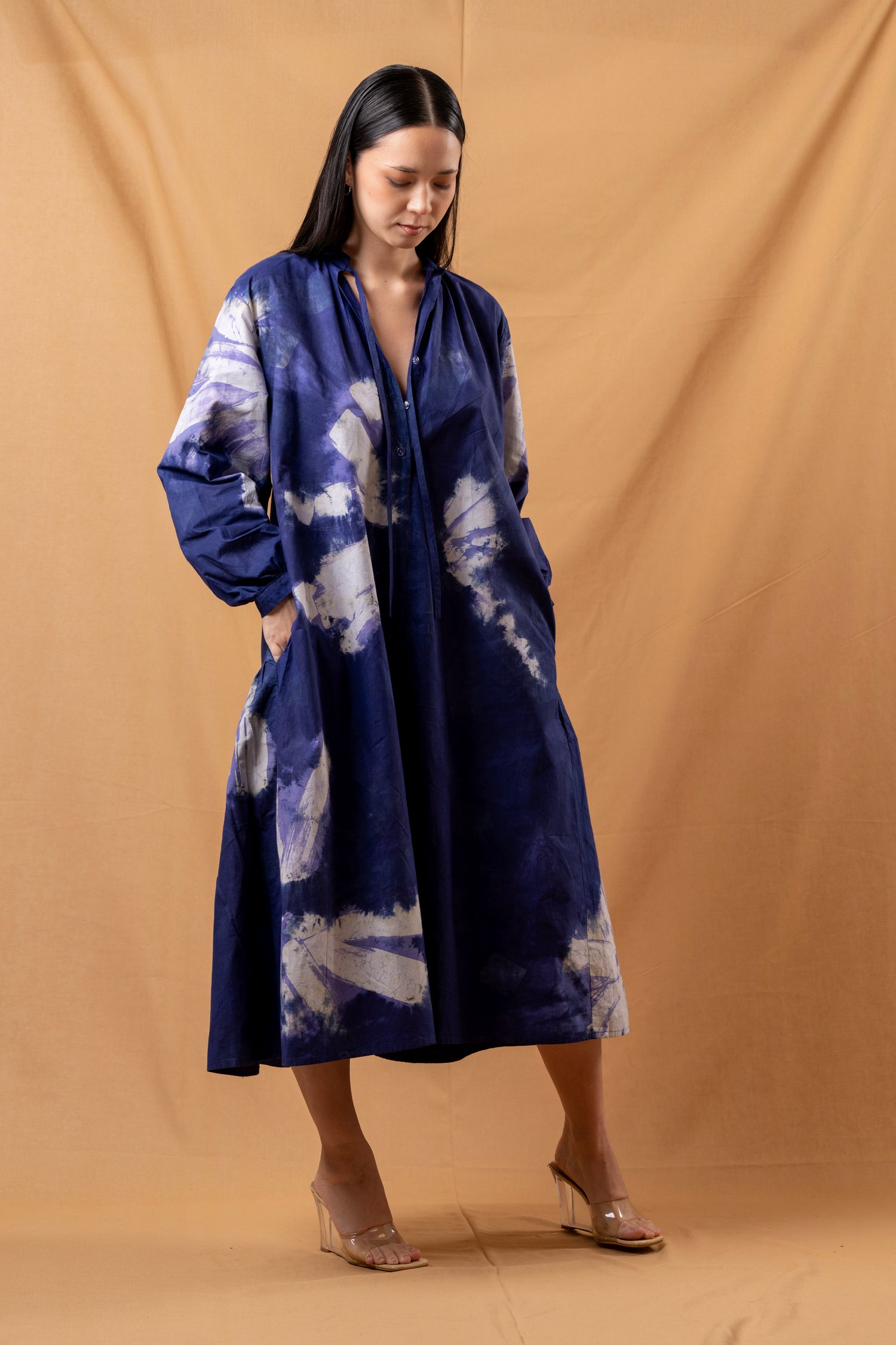 Timeless Flow Long-Sleeve  Blue Dress