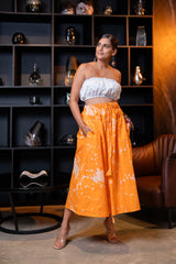 Sunburst Dot – Orange Abstract Dot Skirt