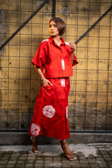 Red Polka Oversized Shirt
