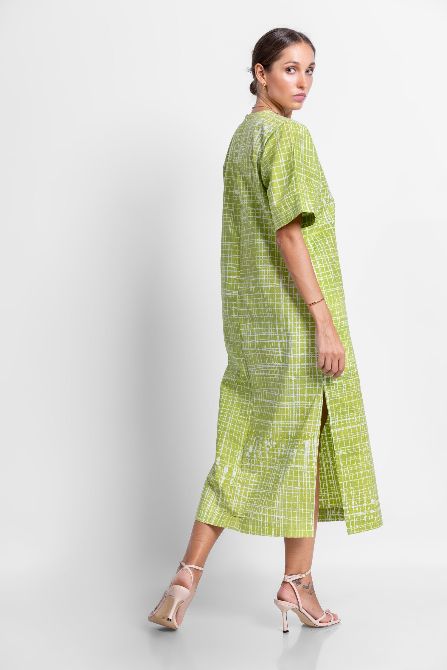 Puzzling Midi Green Box Dress- Summer 24'