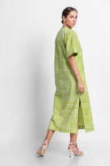 Puzzling Midi Green Box Dress- Summer 24'