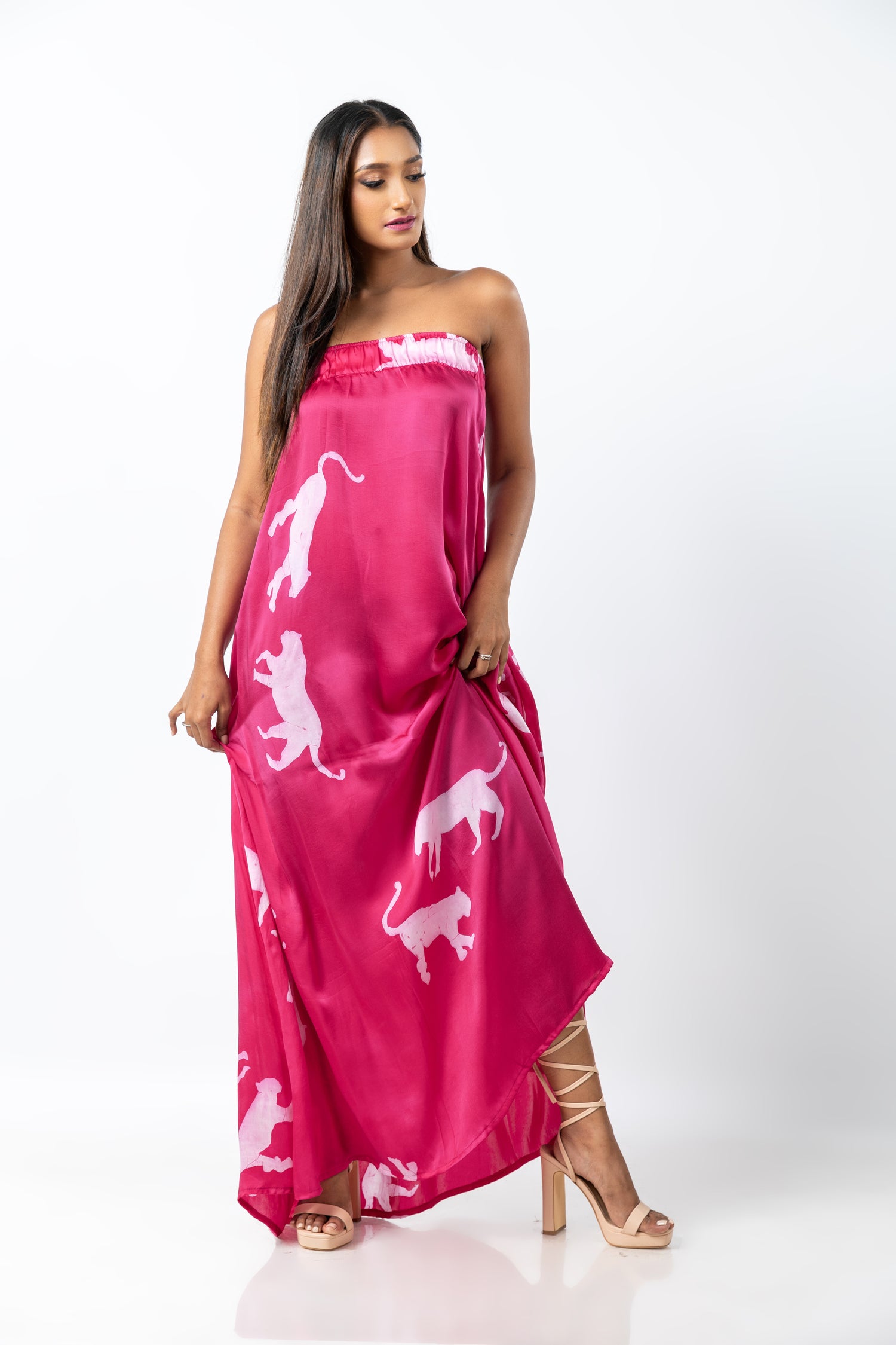 Ravishing Pink Tiger Tube Dress