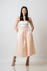 Pastal orange Sunny Petal Skirt