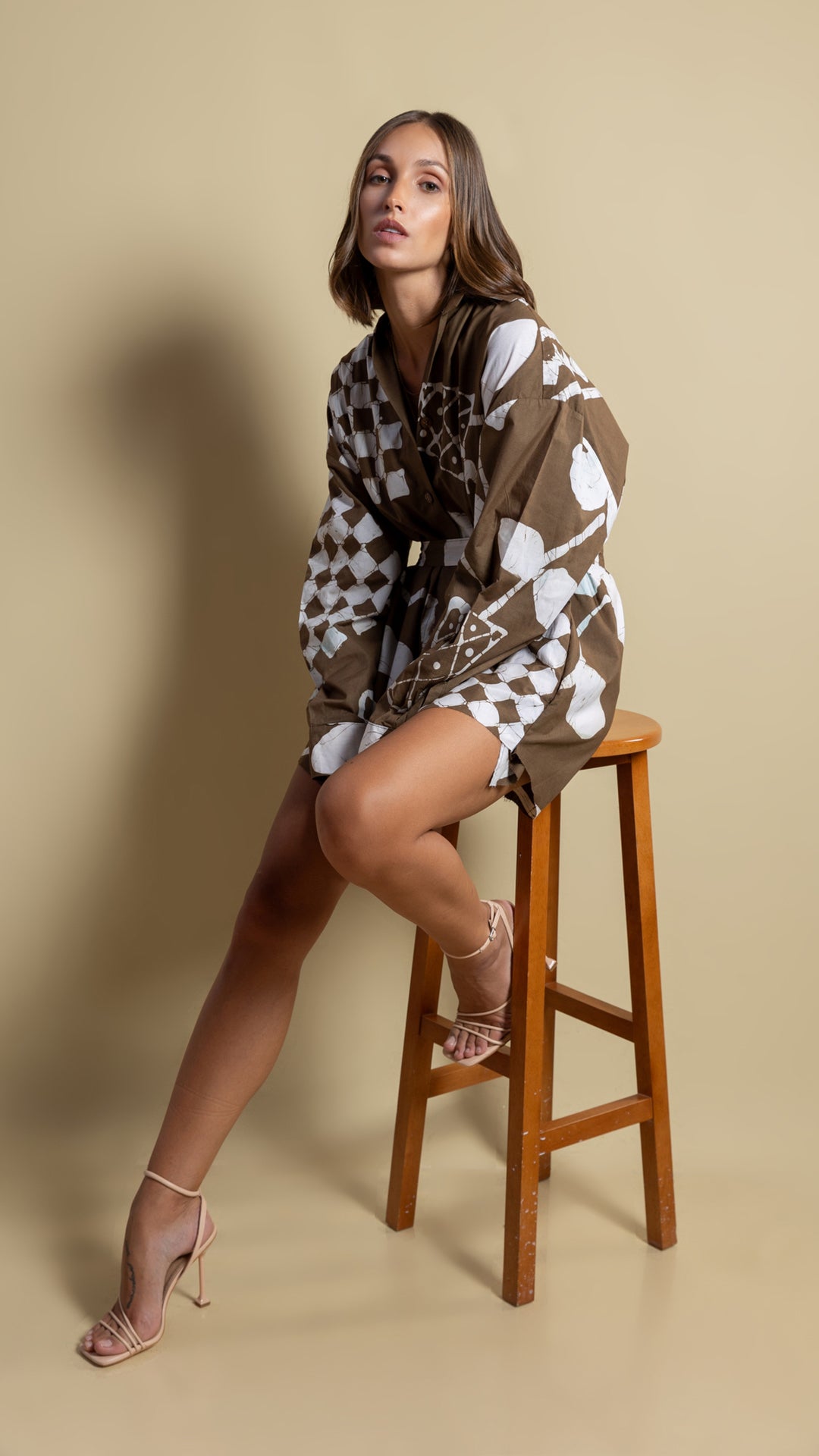 Chic and Short: The Must-Have khaki Shirt Dress