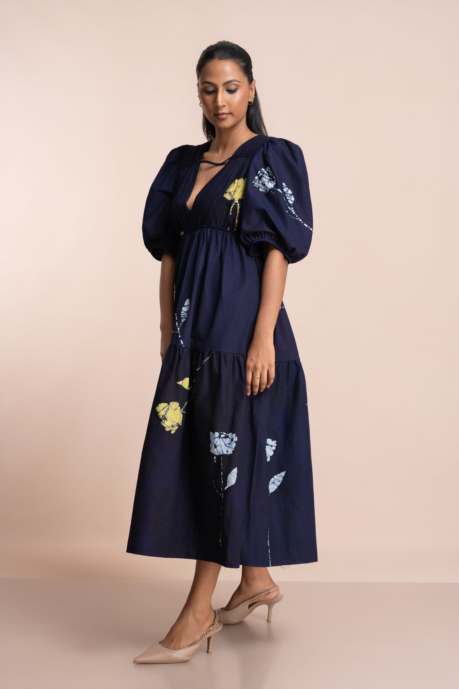 Deep Bloom Midi Dress