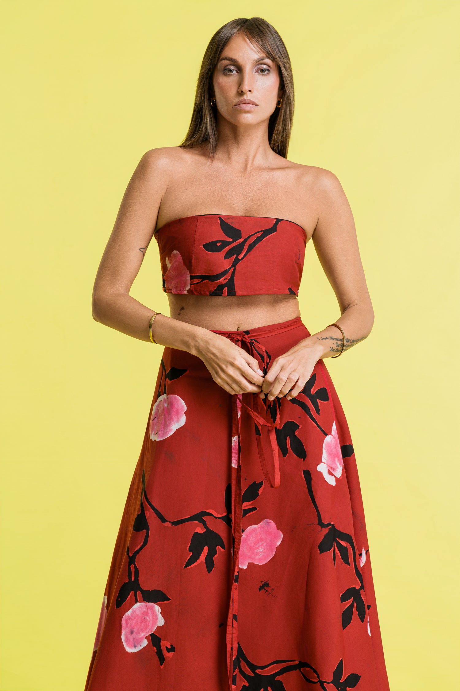 Bloomstate | Rosalia Red Wrap Skirt