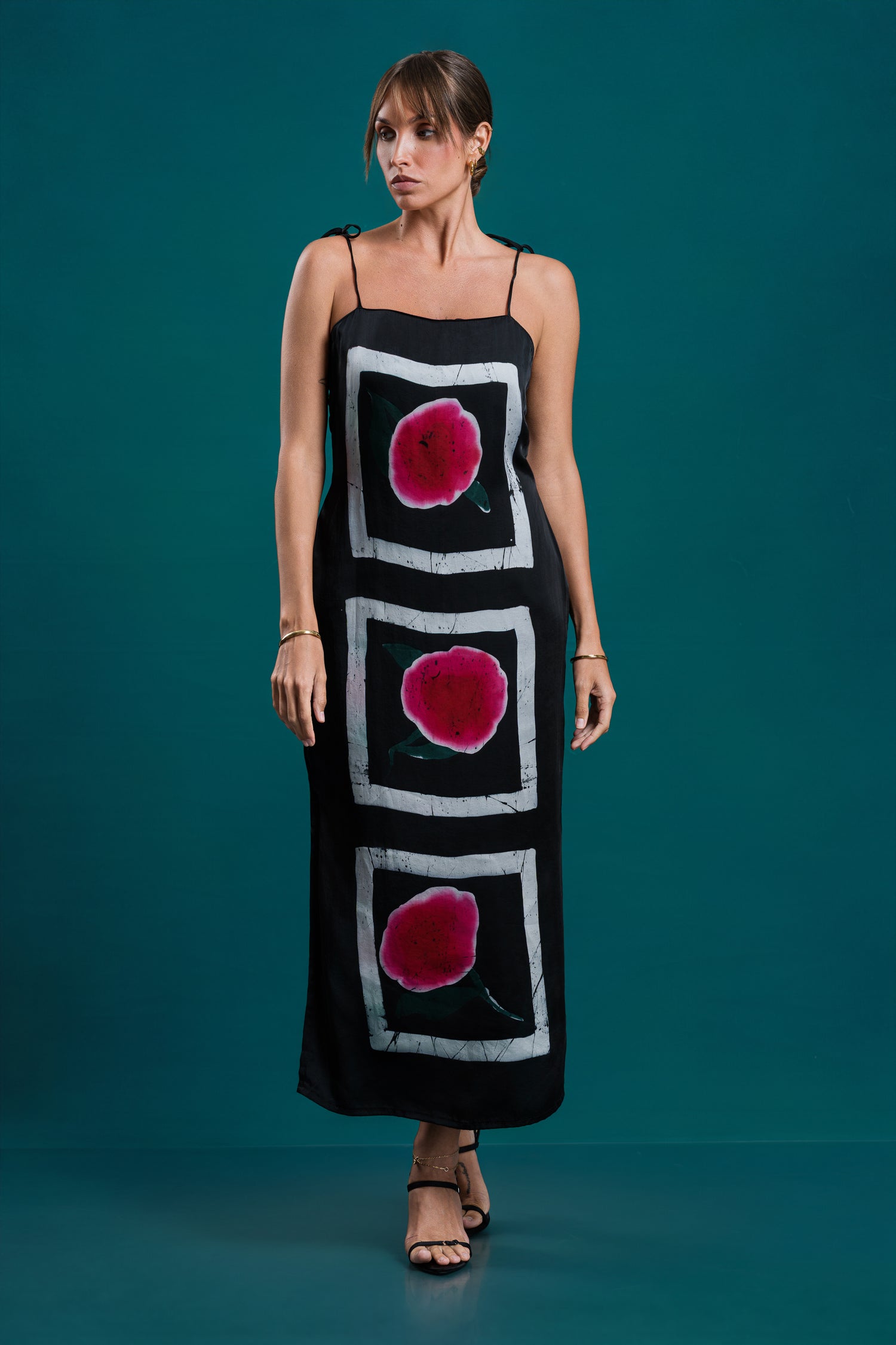 Lumina | Noir Rose Black Strap Dress