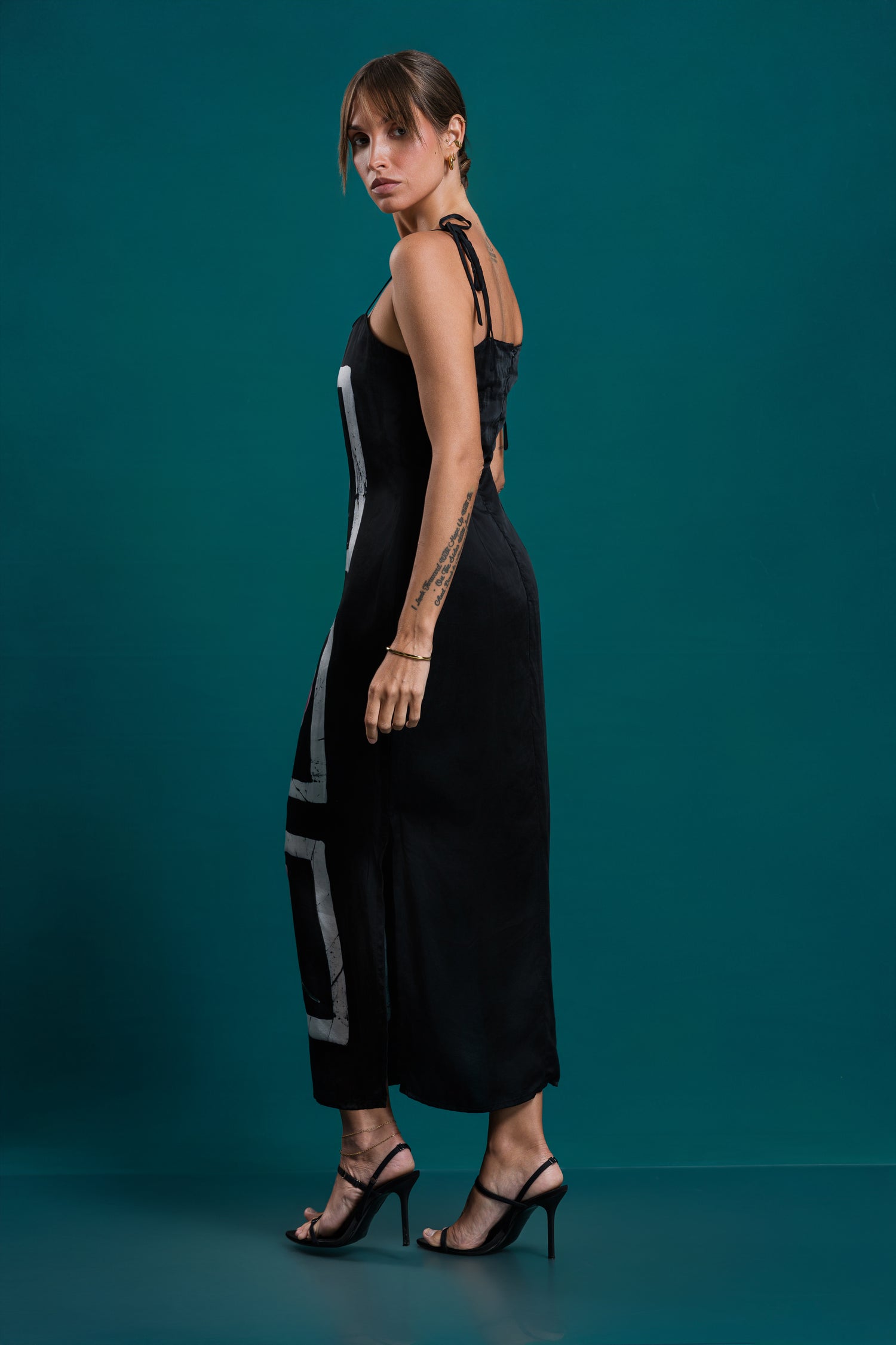 Lumina | Noir Rose Black Strap Dress