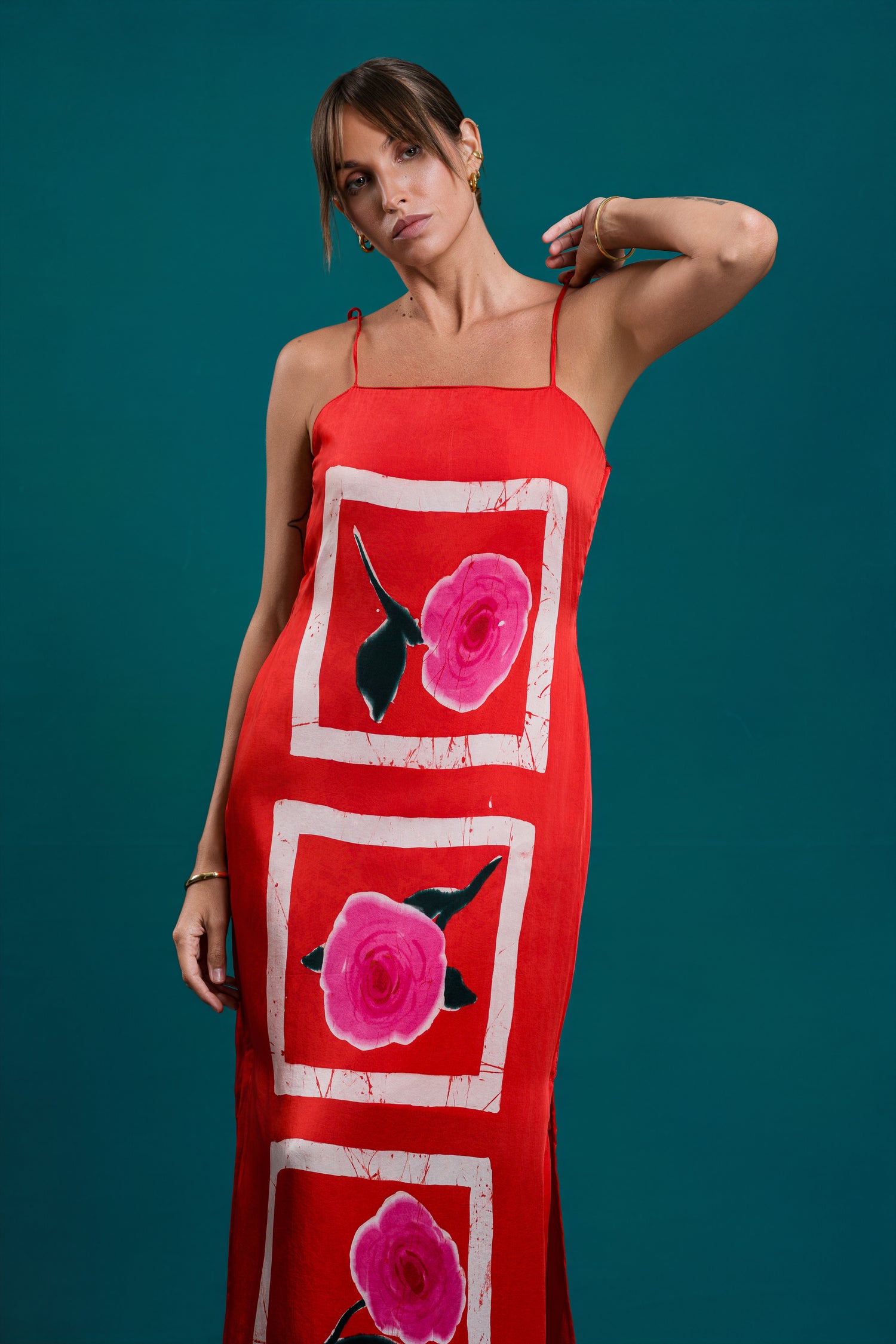 Lumina | Noir Rose Red Strap Dress