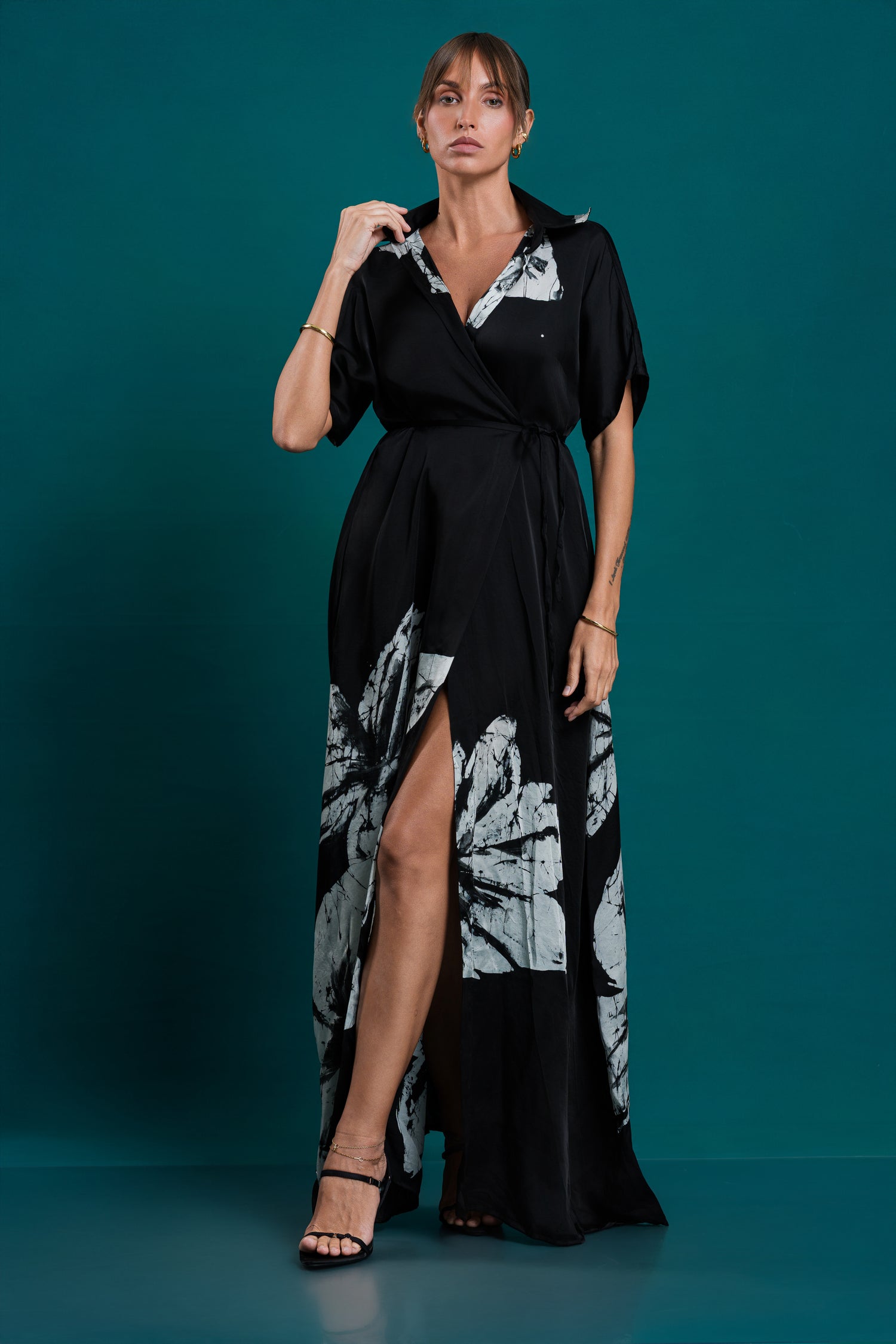 Lumina | Noir Wrap Shirt Dress