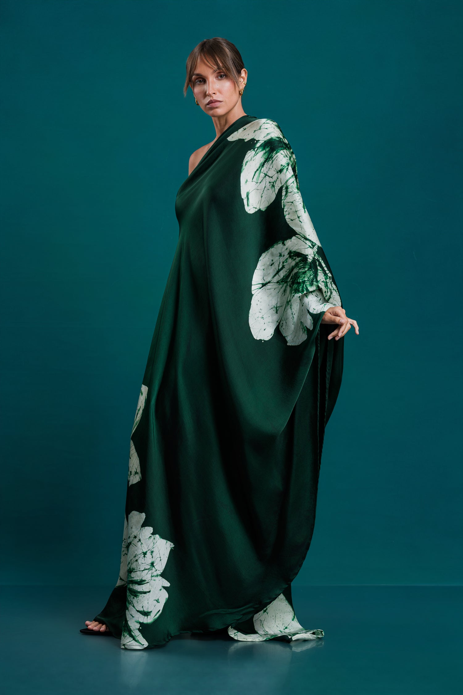 Lumina | Olive Bloom One-Shoulder Dress