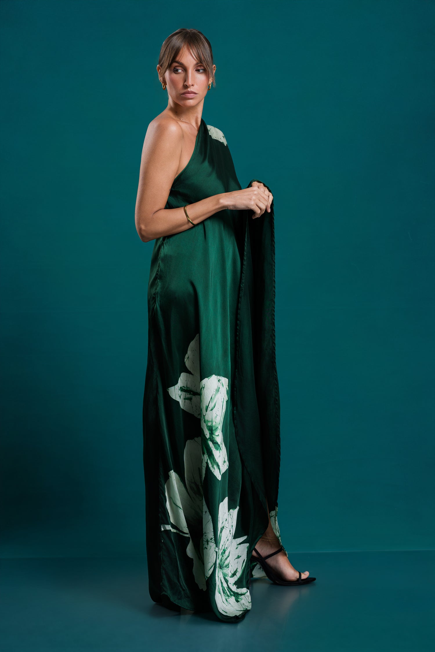Lumina | Olive Bloom One-Shoulder Dress