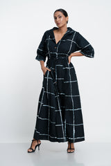 The Black Grid Shirt Dress