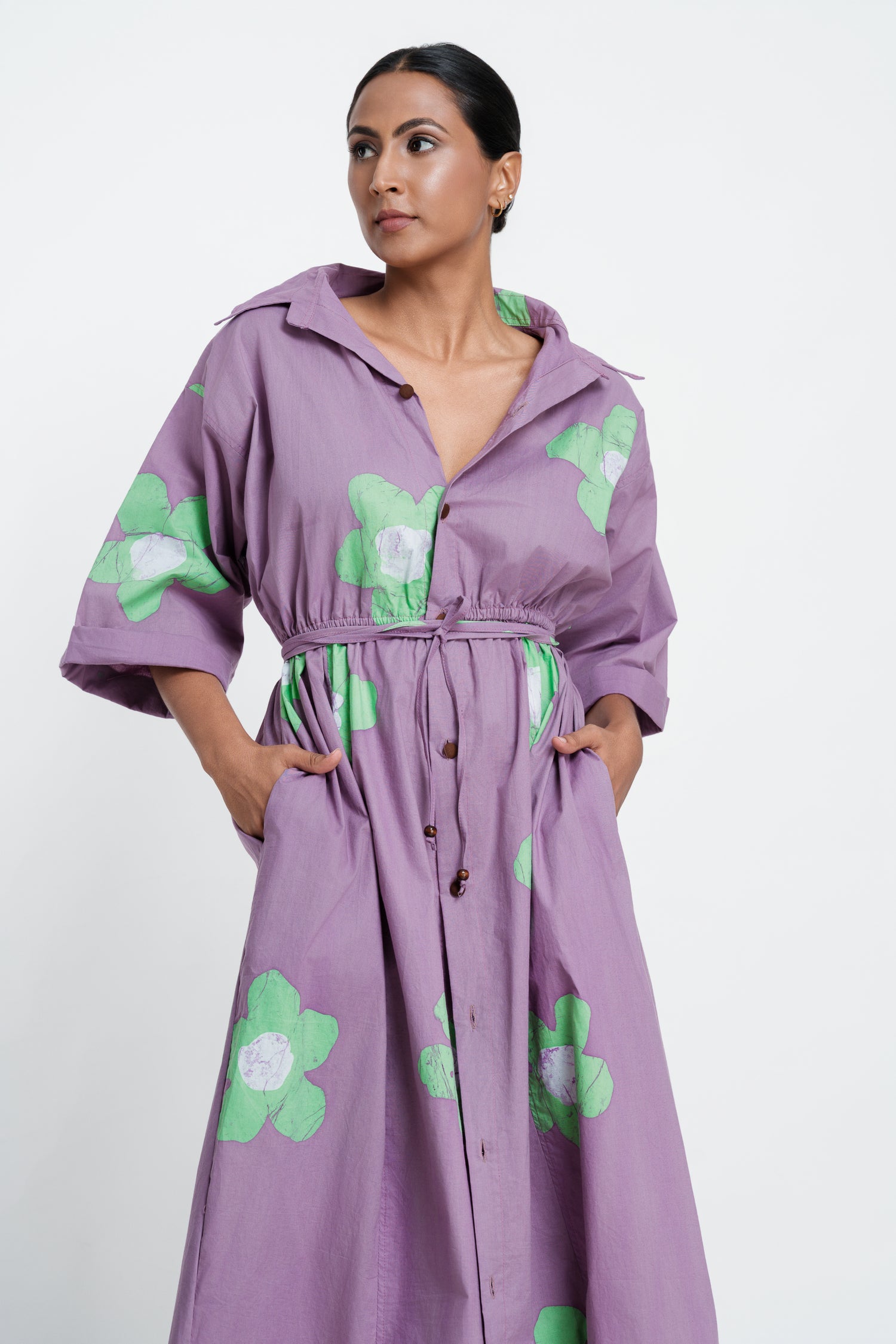 The Lavender Bloom Shirt Dress