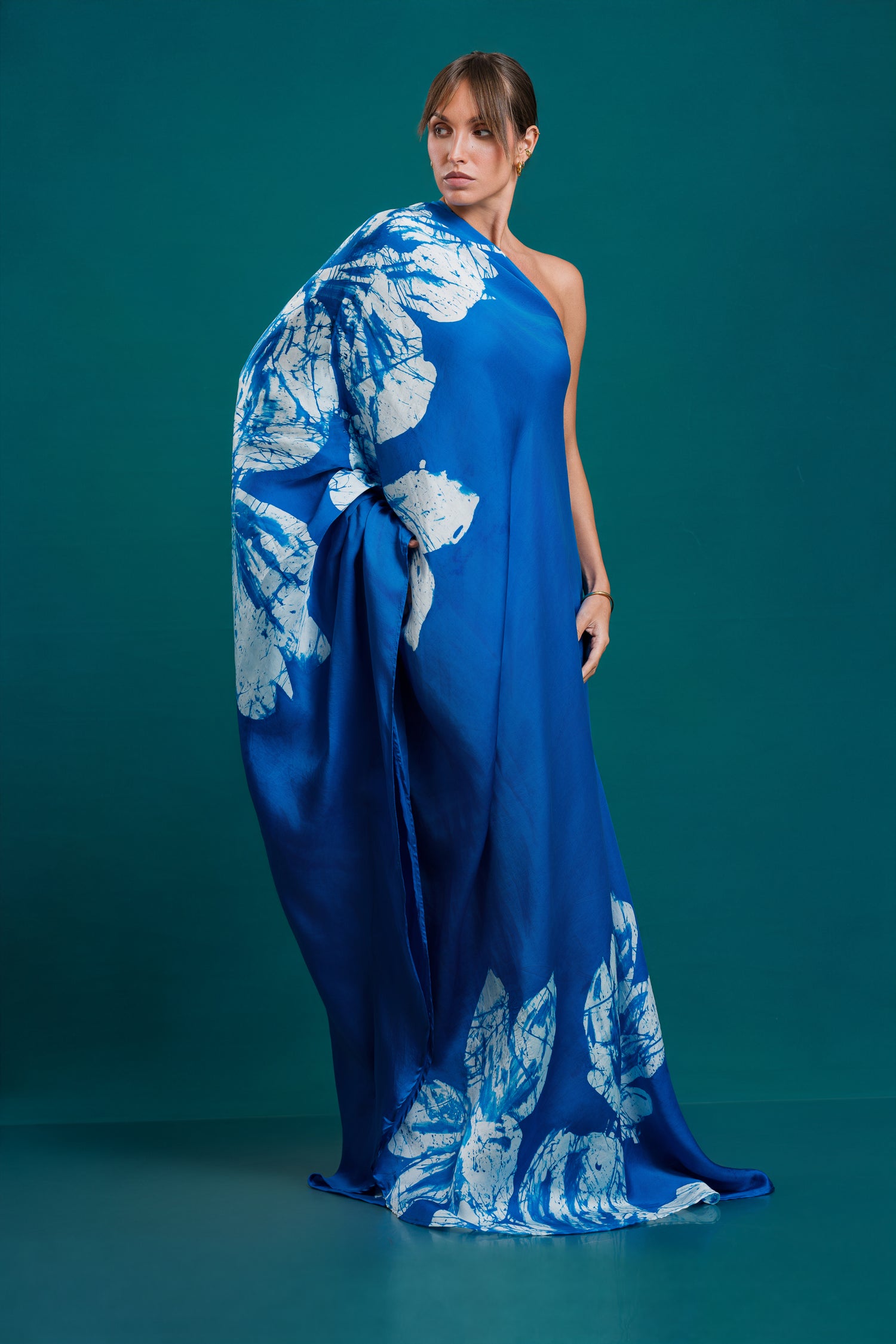 Lumina | Blue Bloom One-Shoulder Dress