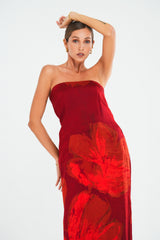 Burgundy Luxe Tube Dress