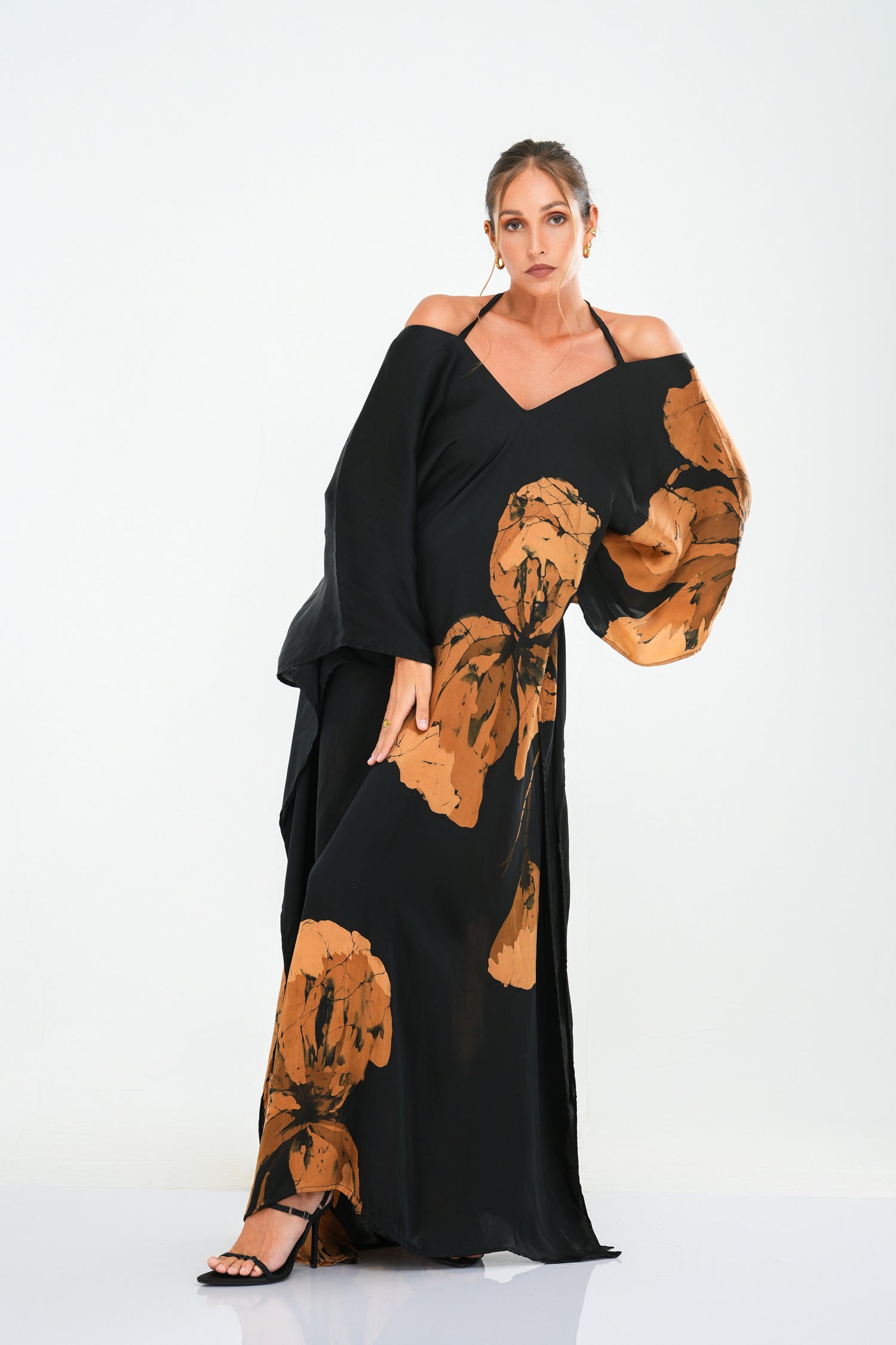 Luxe Black Floral Caftan