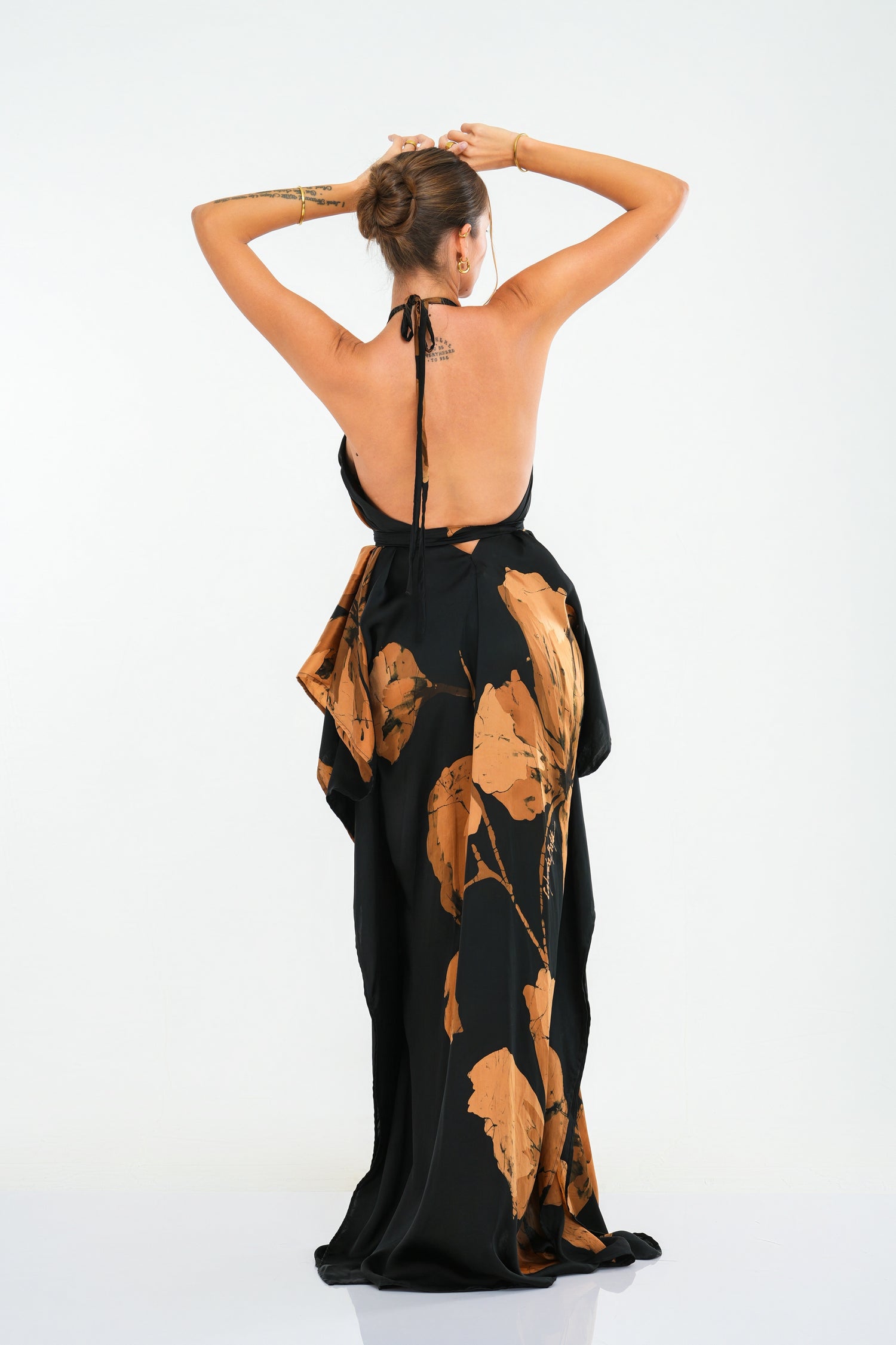 Luxe Black Floral Caftan