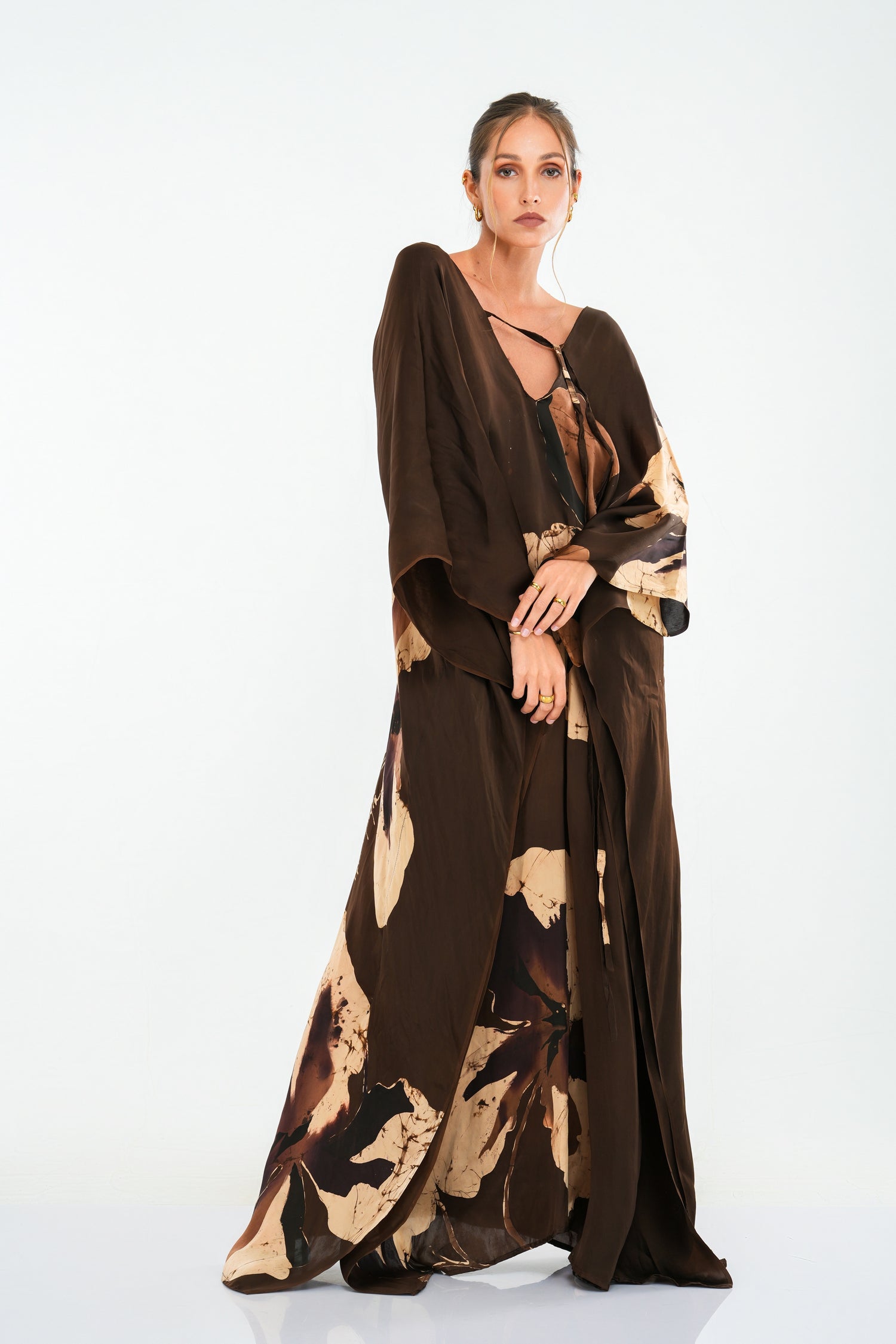 Luxe Brown Floral Caftan