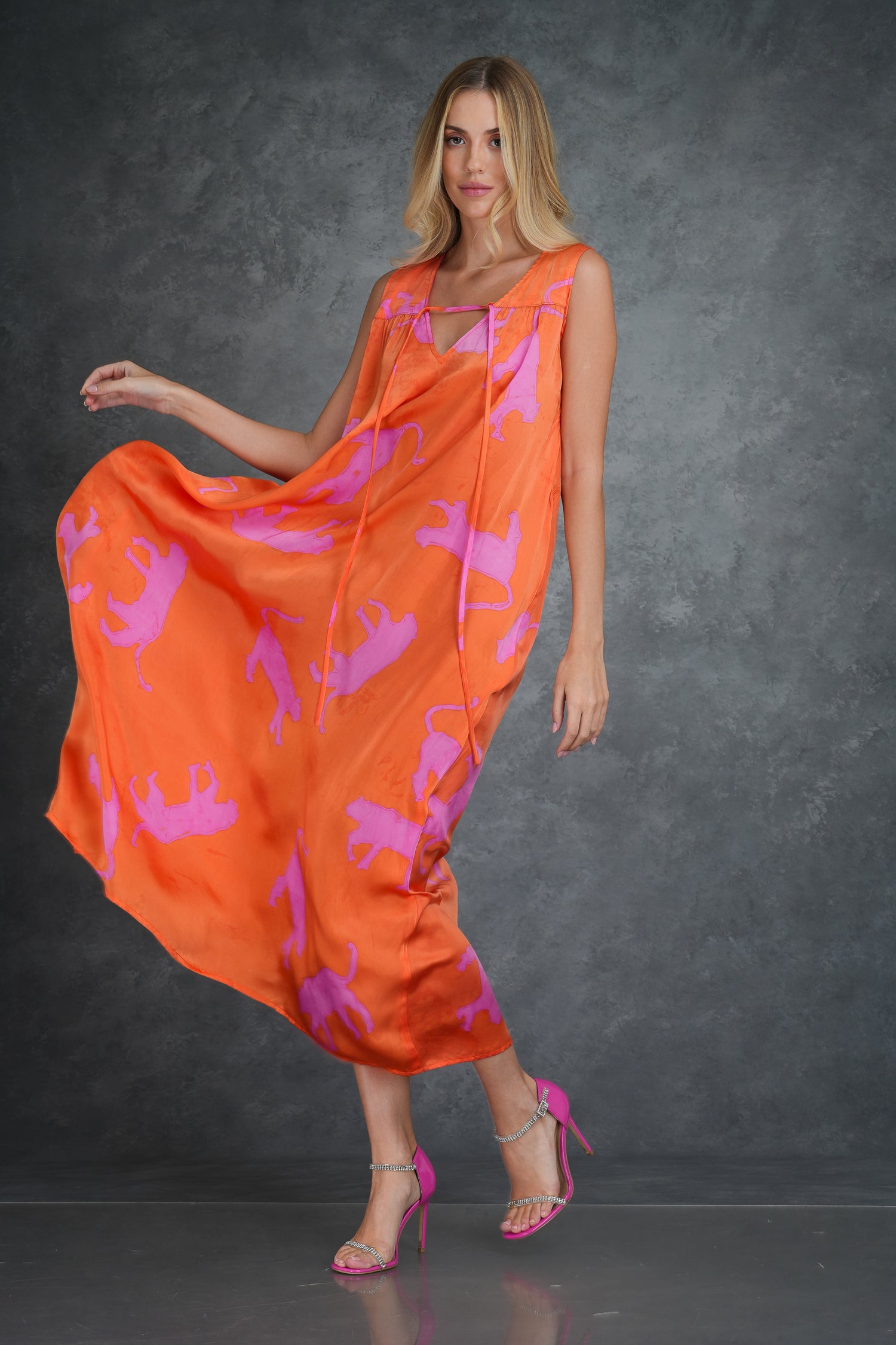 Tropical Tiger Bloom Maxi Dress